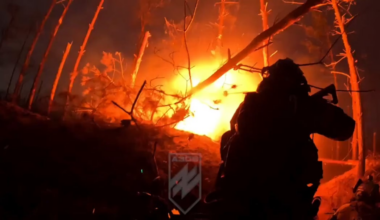GoPro footage of assault operation on russian position by the 12th Special Purpose Brigade 'Azov' of Ukrainian National Guard in the Serebryansk Forest, Kreminna direction.