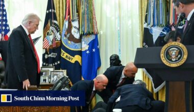 White House event paused as guest faints during Trump announcement