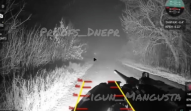 Ukrainian ground drone equipped with a M2 Browning machine gun engaged a Russian armored vehicle. 5th Assault Brigade, eastern front. Published 29.11.2025 [Details in the description]