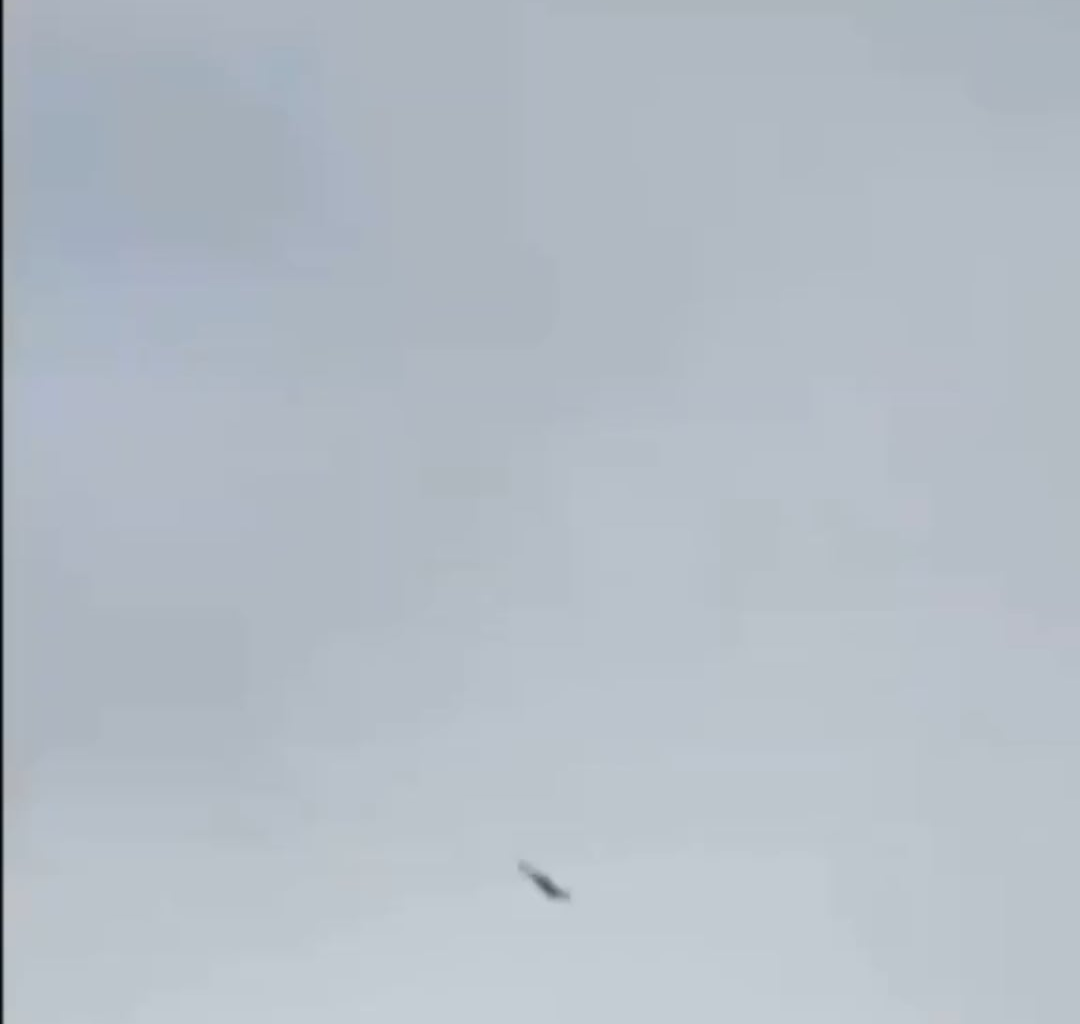 Russian Shahed was flying into a civilian high-rise building, but was hit by an Ukrainian anti-aircraft interceptor drone in the last moment