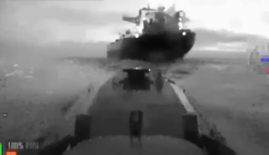 Sea Baby naval drones hit two sanctioned tankers KAIRO and VIRAT, belonging to the Russian "shadow fleet", in the Black Sea.