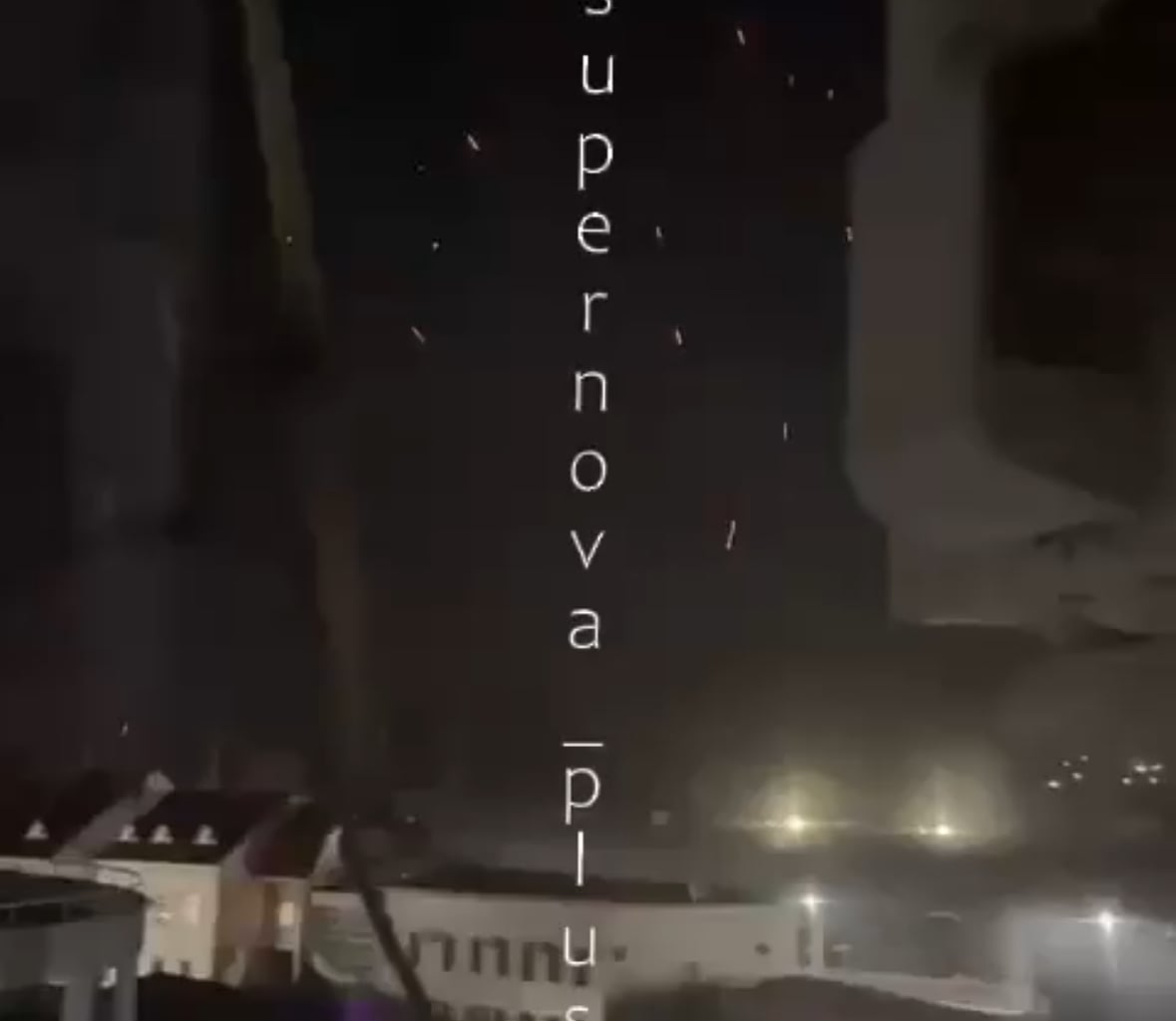 A Russian man watching the anti-aircraft fire against Ukrainian drones in the Russian port city of Tuapse tonight gets caught off-guard by a close-range drone impact. 02.11.2025