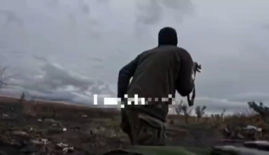 russian dashcam shows soldiers attempting to down a Ukrainian FPV drone heading for their vehicle. October 2025.