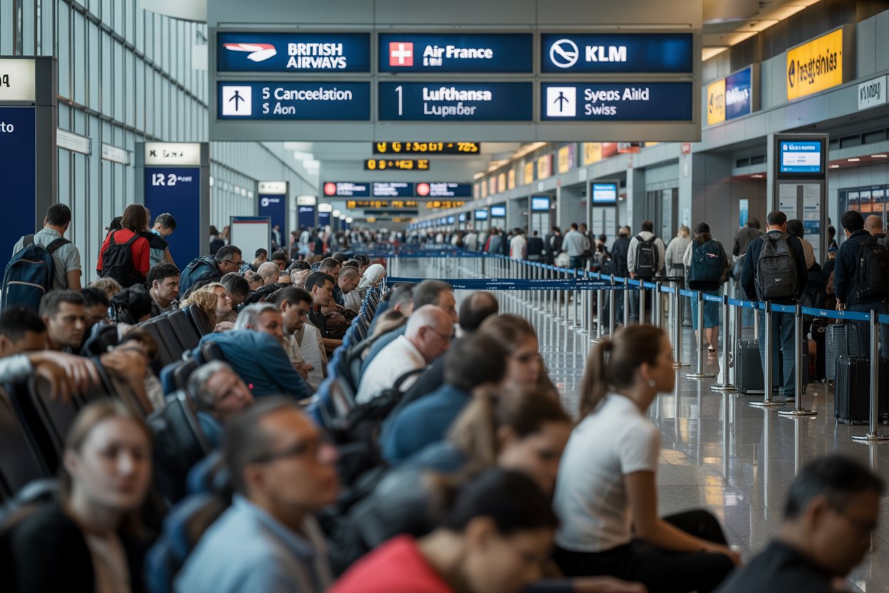 Around 235 flight cancellations and 2265 delays across france, netherlands, uk, spain, ireland disrupt europe, as german, klm, easyjet, vueling, ryanair face travel disruptions across munich, amsterdam, manchester, madrid, dublin, and beyond