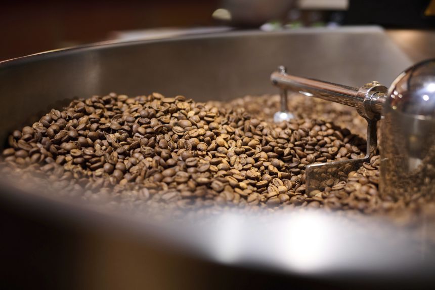 Arabica coffee beans being roasted and prepared for export on a farm in the Alta Mogiana region, Franca, Sao Paulo, Brazil, on July 18.