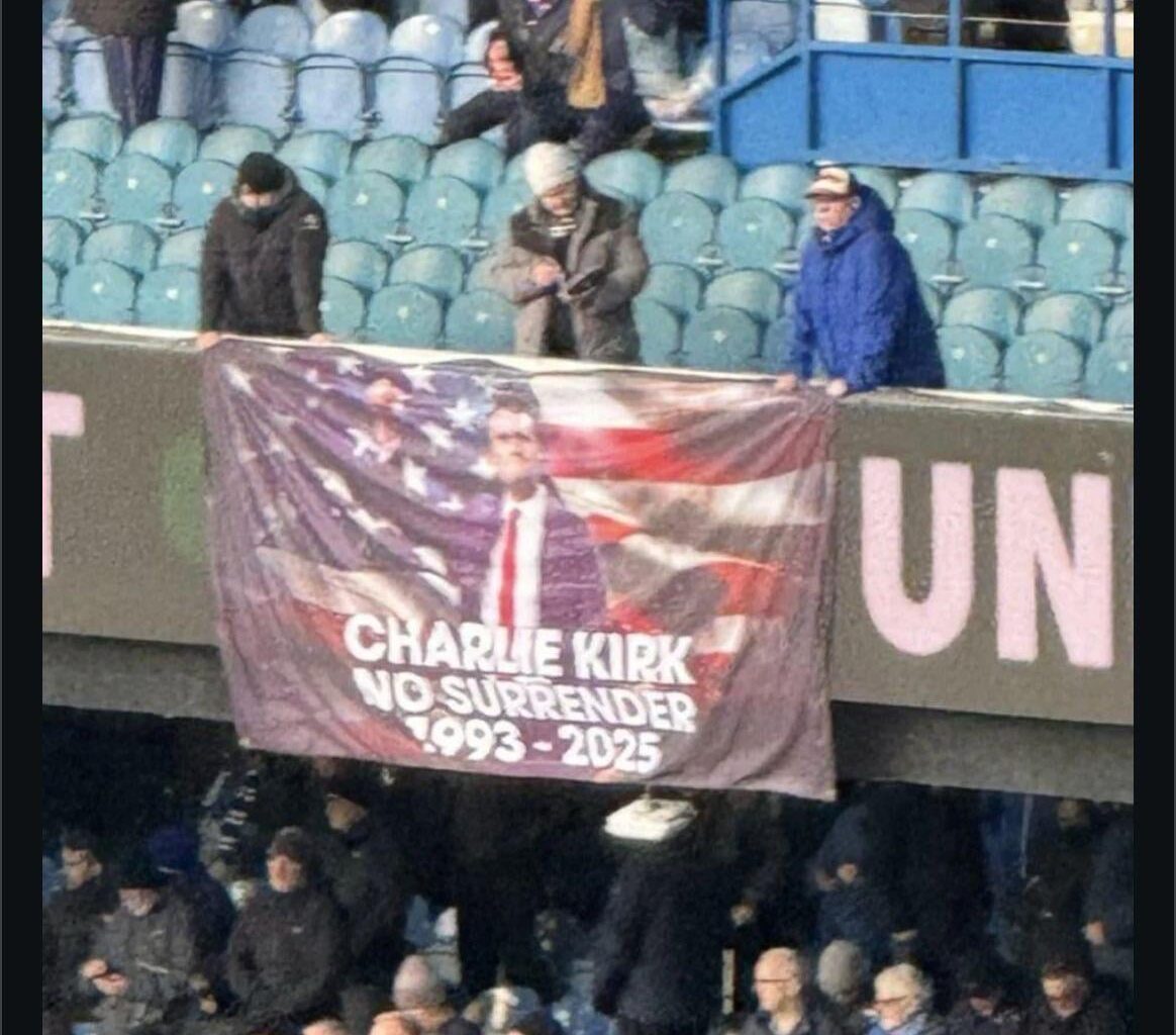 Rangers fans with another mental banner