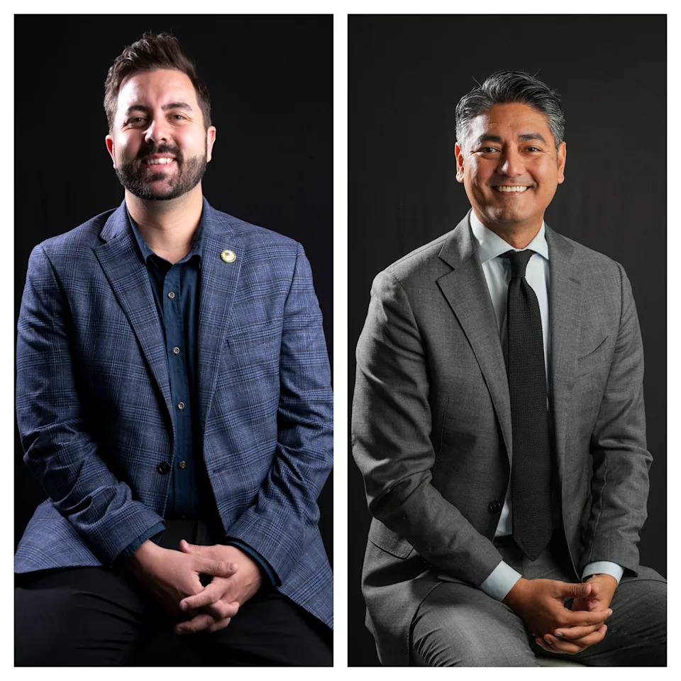Republican Cory Bowman(left) faces incumbent Democratic Mayor Aftab Pureval in the Cincinnati mayor's race