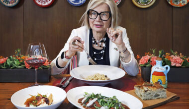 Italian Ambassador to Korea Emilia Gatto speaks during an interview with the Korea JoongAng Daily with Italian dishes at the Cornerstone in Gangnam District, southern Seoul, on Nov. 5. [PARK SANG-MOON]