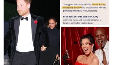 Harry and Meghan announce ‘emergency food donation’ to food banks on the same night they party at Bezos’ mansion