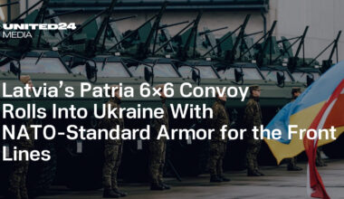 Latvia’s Patria 6×6 Convoy Rolls Into Ukraine With NATO-Standard Armor for the Front Lines — UNITED24 Media