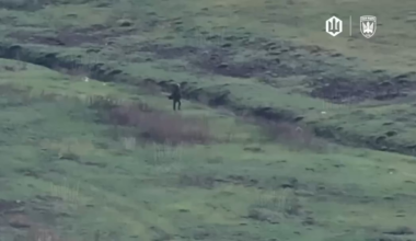 Russian soldier is taken out by FPV drone of Ukrainan Birds of Magyar
