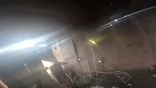 First-person footage by a Russian soldier showing his unit getting attacked by several Ukrainian FPV quads while trying to hide in a shelter.
