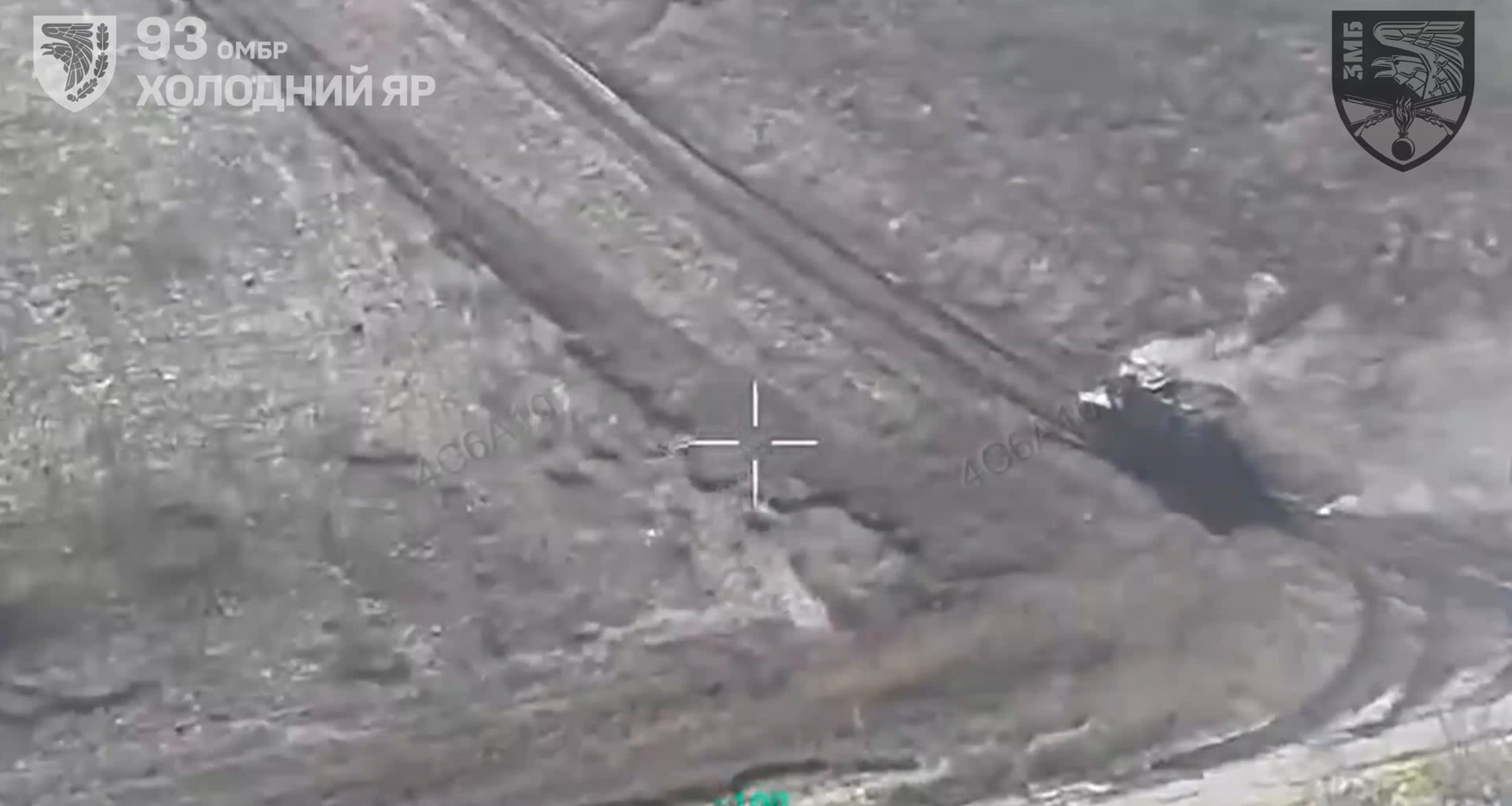 Russian armored vehicle gets intercepted by Ukrainian drones and the survivors are picked off.