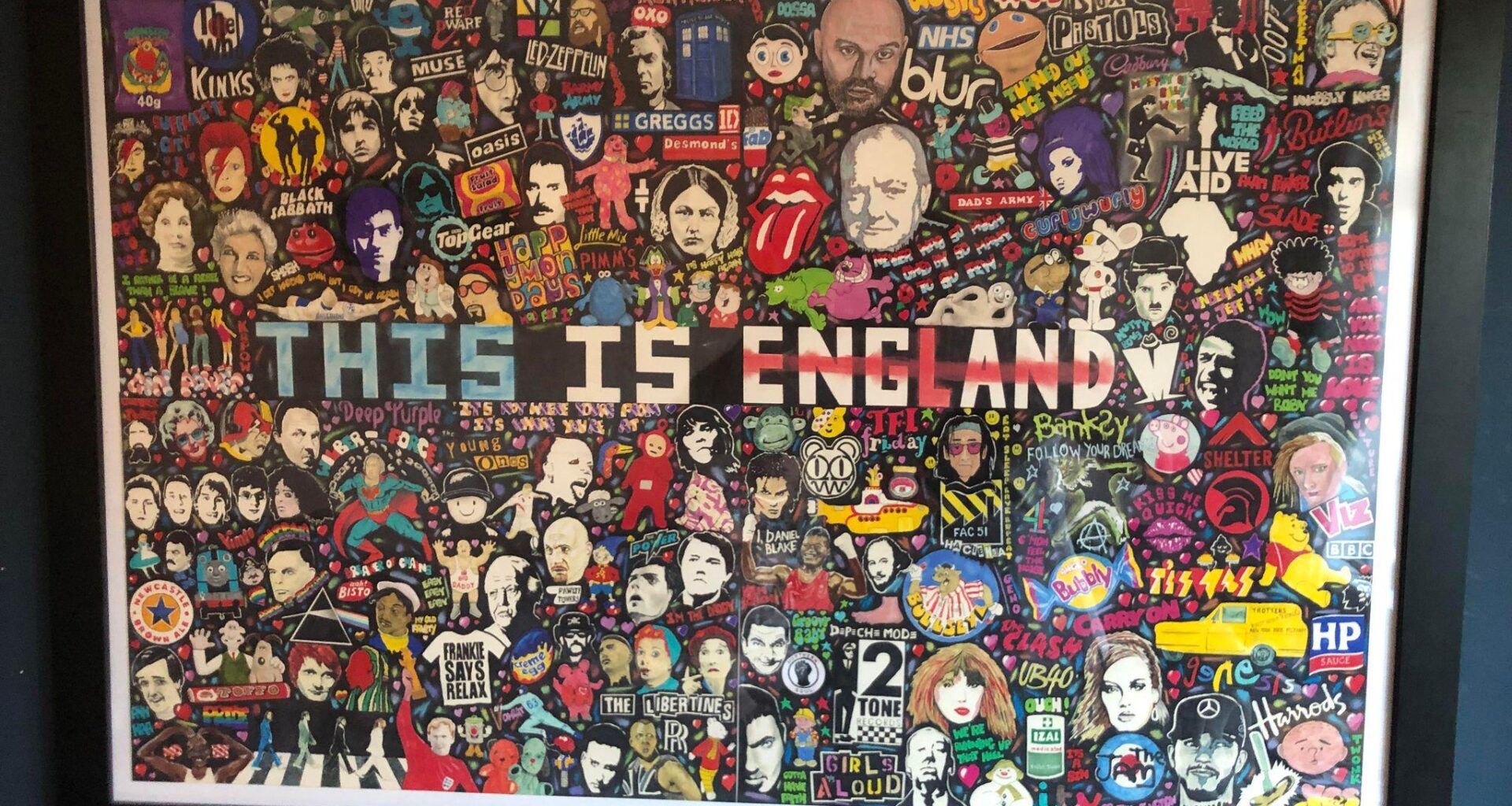THIS IS ENGLAND hand painted wall art by Paul Halmshaw.