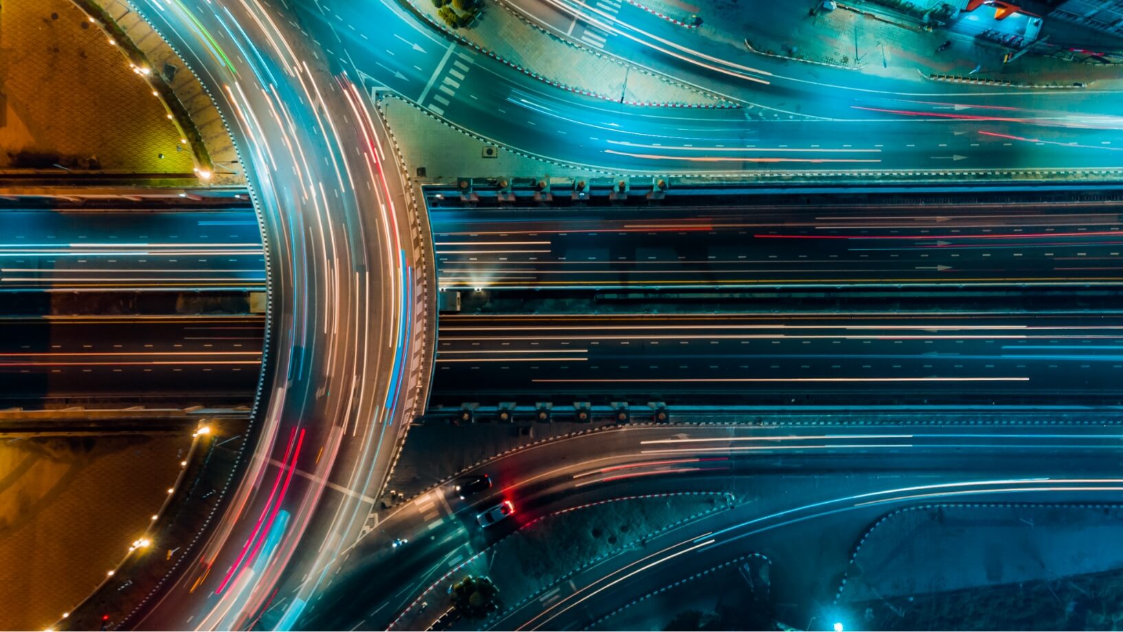 A view of a highway from above