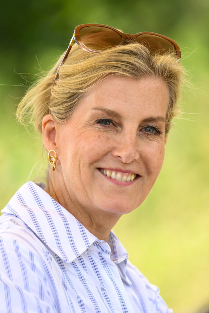 Duchess Sophie with sunglasses on her head