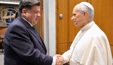 Gov. JB Pritzker meets Pope Leo in Rome