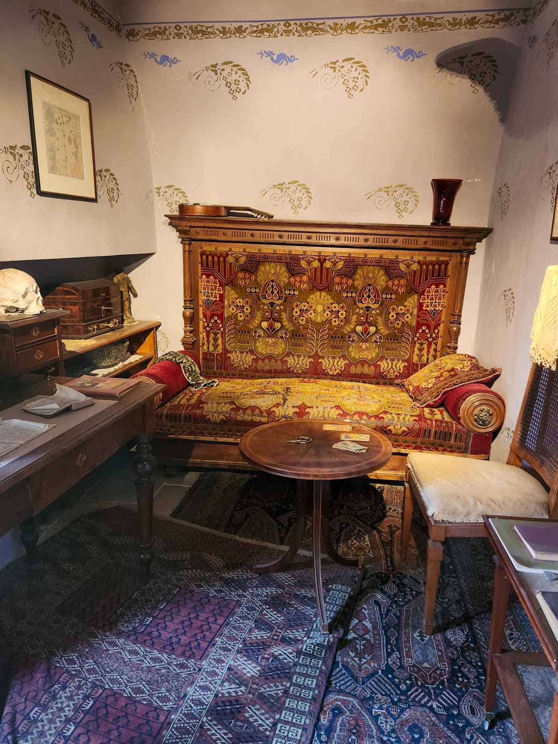 View of a more opulent room inside one of the buildings on Golden Lane inside the Prague Castle complex, one of the best places to visit in Prague with kids