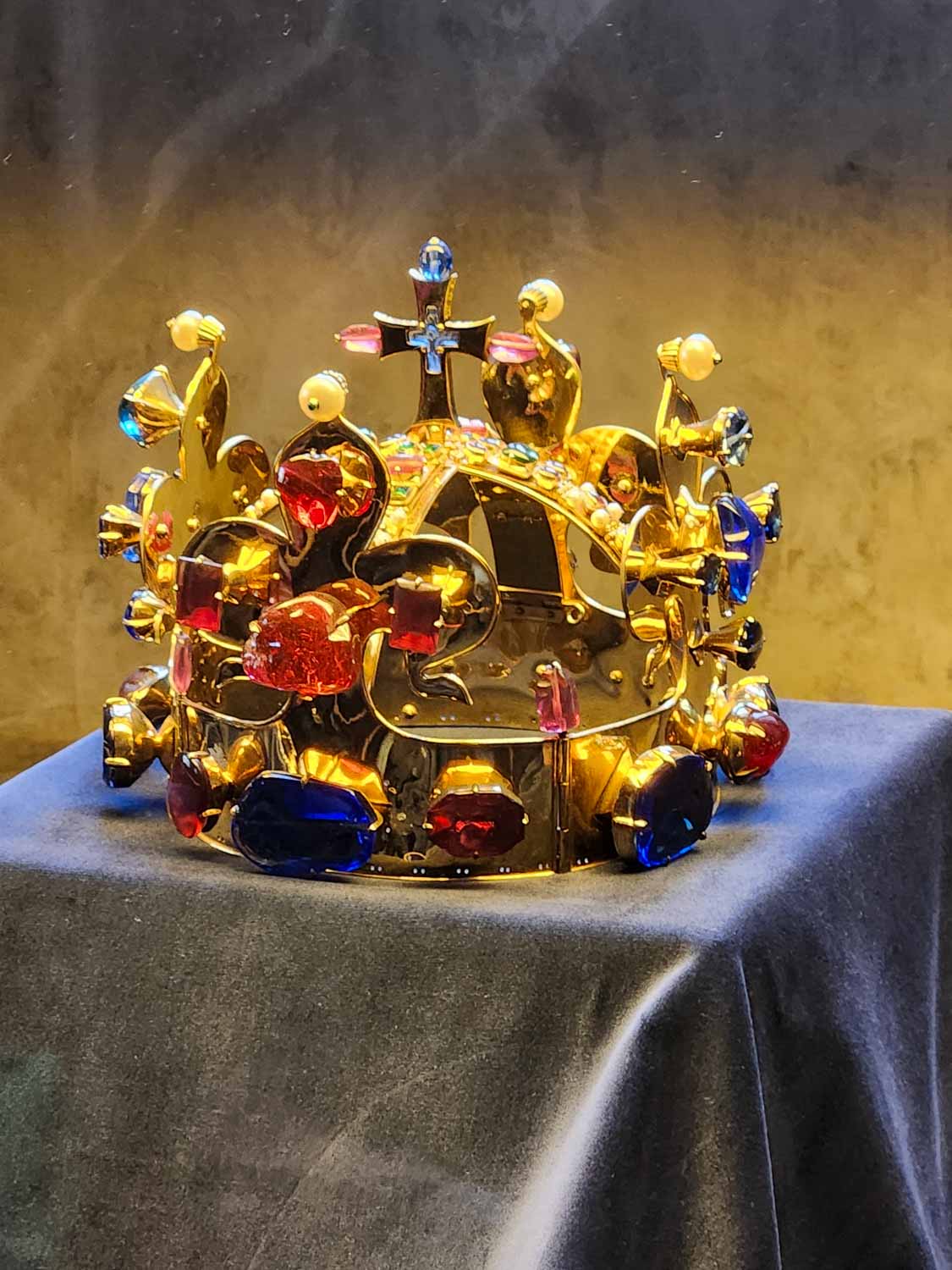 One of the replica crown jewels on display in the old royal palace at Prague castle, the crown