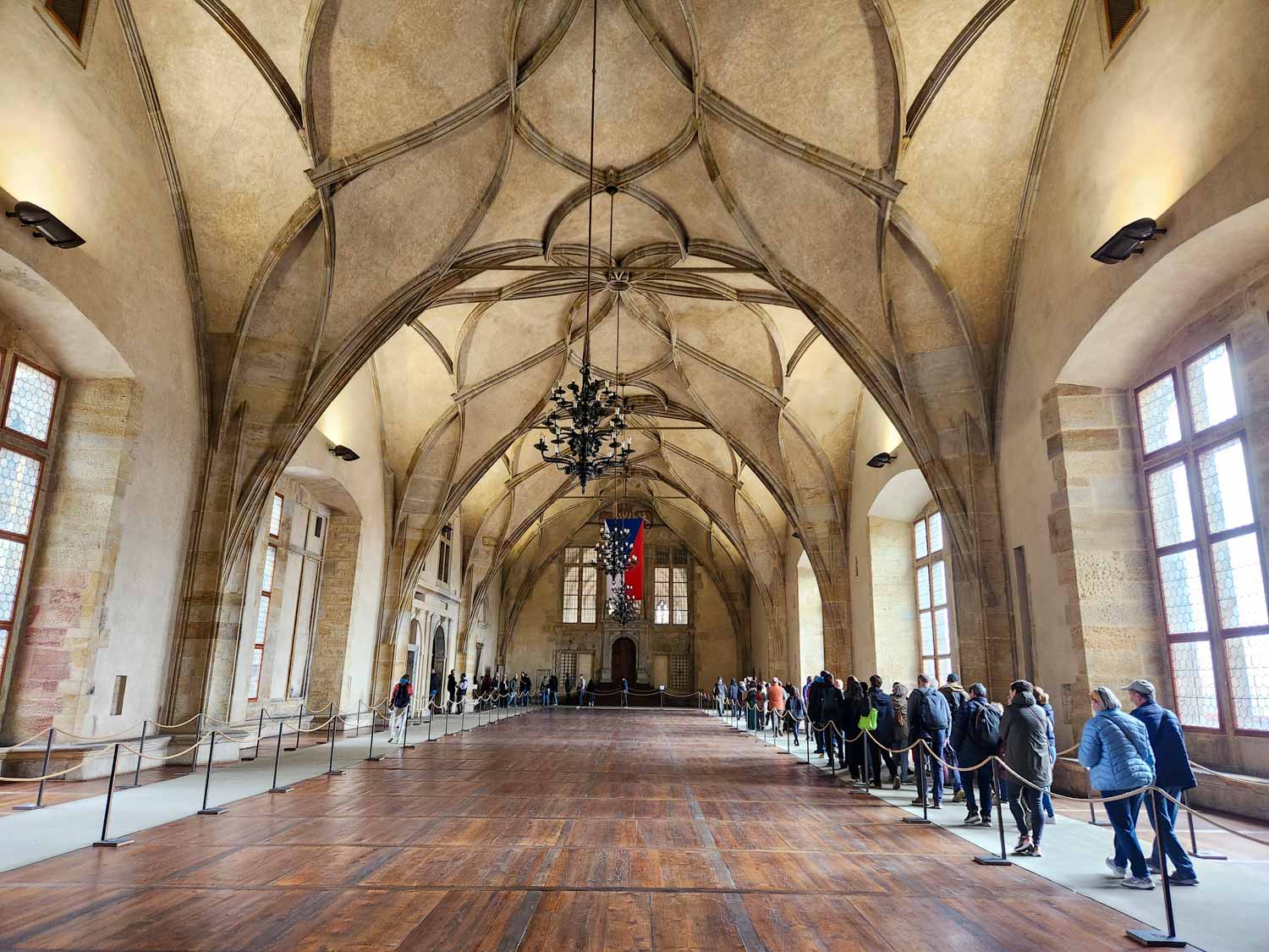 Vladislav Hall in the old royal palace, the huge great hall used in centuries gone by - one of the sites to visit in Prague with kids