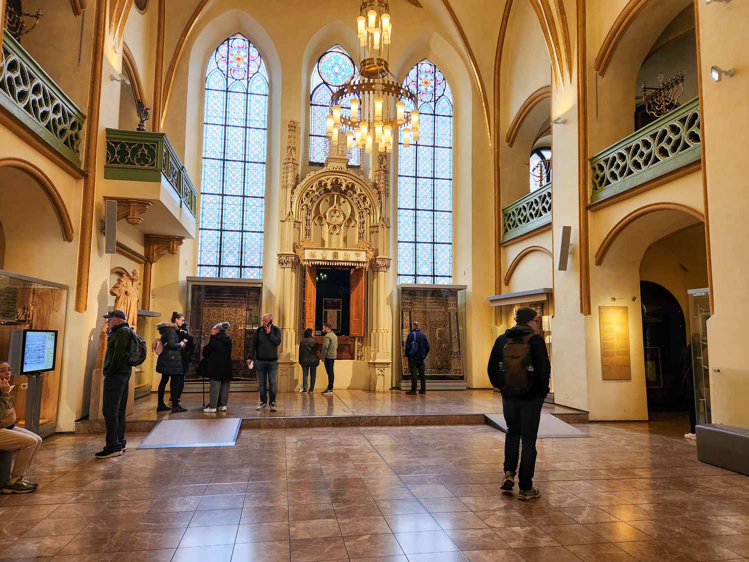 Jewish museum inside the Maisel Synagogue, one of the stops on a Jewish walking tour of Prague with kids