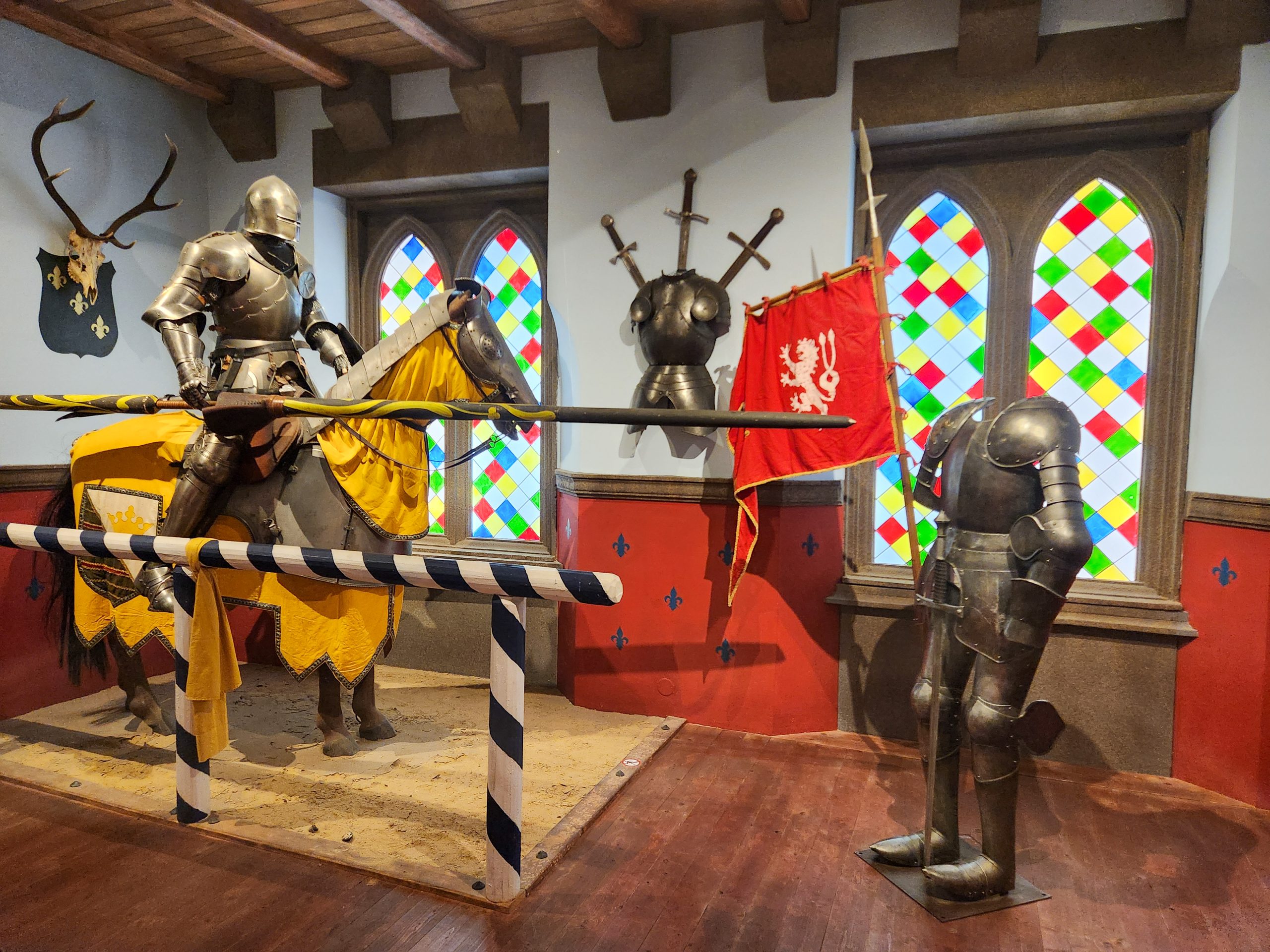 Suits of armour at the Story of Prague attraction - one of the best things to do in Prague with kids