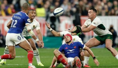 les Bleus légèrement devant des Springboks réduits à 14