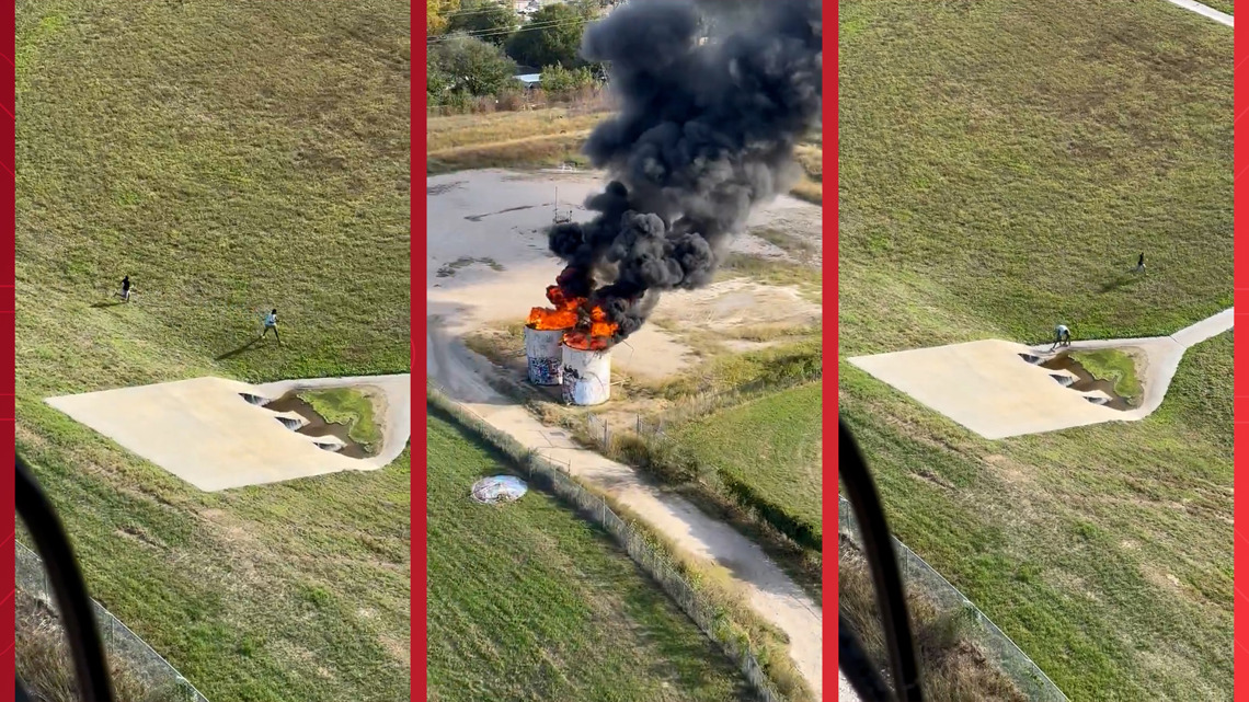 Harris County investigators release footage of juveniles fleeing scene of petroleum storage fire