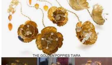 Queen Margrethe II unique and whimsical Golden Poppy art piece Tiara and Jewelry … Unique and fun or just a hard No?