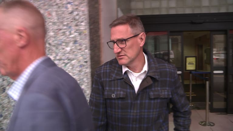 Disgraced former deputy police commissioner Jevon McSkimming leaves Wellington District Court on Thursday after pleading guilty to three representative charges of possessing objectionable publications, namely child sexual exploitation and bestiality material.
