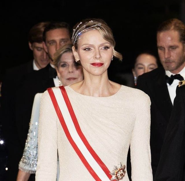 Princess Charlene wears Diamond Foam tiara for the first time since 2011 wedding ball for the Monaco National Day Gala