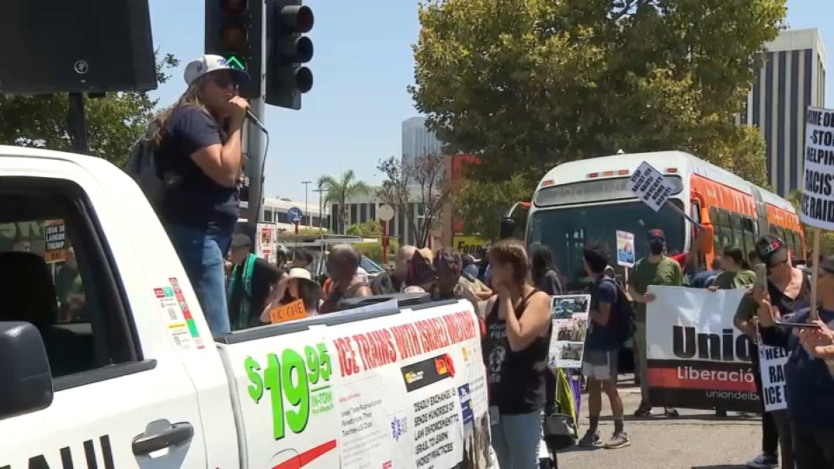Protesters rally in downtown LA against ICE raids at Home Depots – NBC Los Angeles