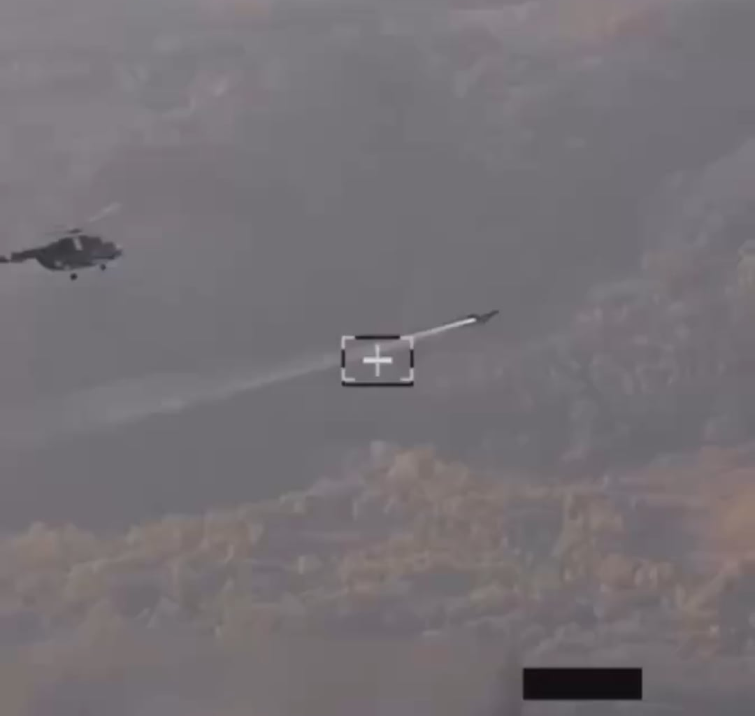 Ukrainian helicopter destroys russian Shahed drone