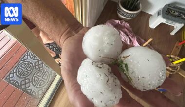 Giant hail hits south-east Queensland as region braces for more severe thunderstorms