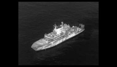 Russian spy ship breaches allied waters, fires lasers at military planes