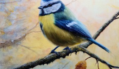 Tänkte att det passar bra idag att bjuda på en liten oljemålning av en blåmes som ser de sista löven och den första snön falla. Önskar alla en trevlig helg!