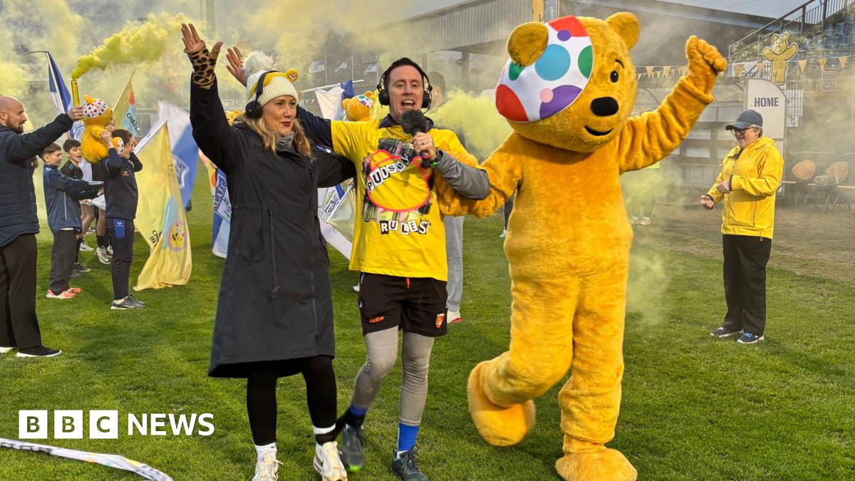 Children in Need Thousand Mile Challenge: Presenters take on three-legged walks