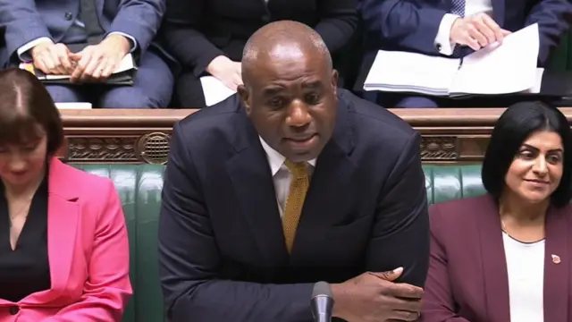 Screen grab of Deputy Prime Minister David Lammy during Prime Minister's Questions in the House of Commons