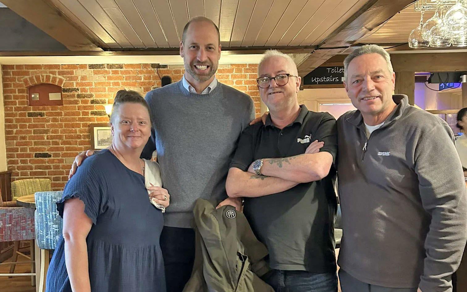 Prince William at a Wiltshire pub for a meeting and a burger last week