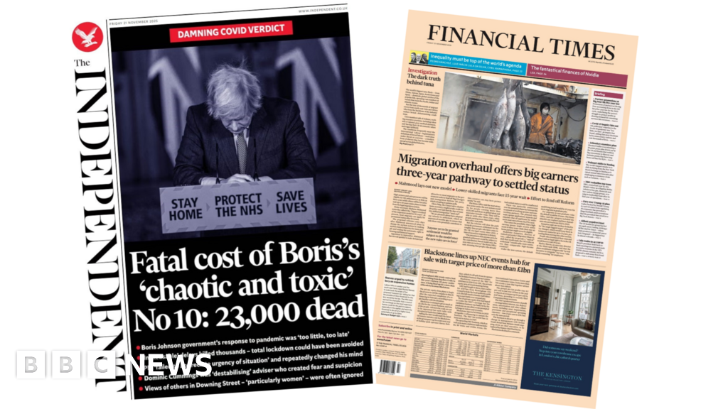 Newspaper headlines: 'Fatal cost' of 'toxic No.10' and 'Migration overhaul' - BBC