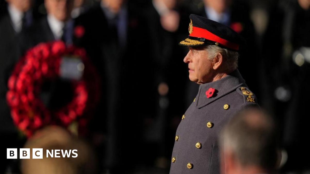 Remembrance Sunday: King leads two-minute silence at Cenotaph - live updates