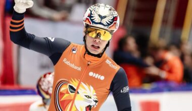 Jens van ’t Wout wint de 1000 meter.