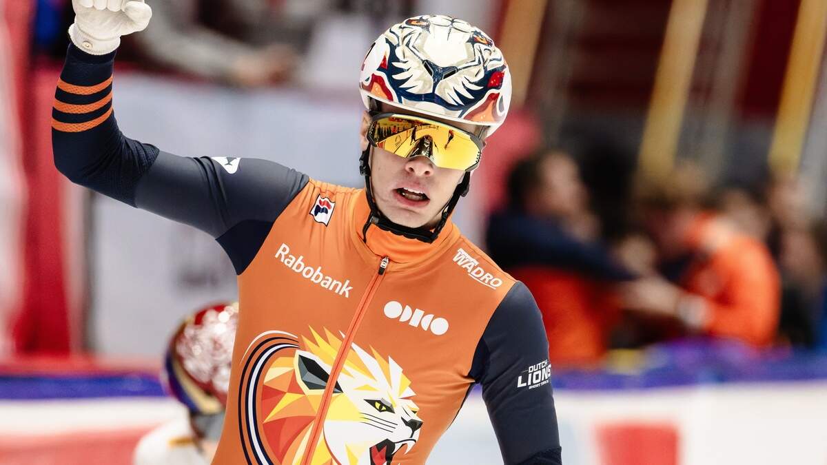 Jens van ’t Wout wint de 1000 meter.