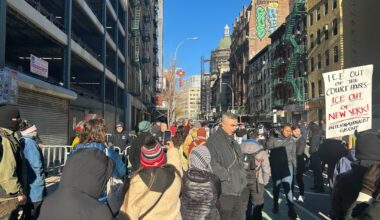 Protestors clash with police in Lower Manhattan over immigration enforcement