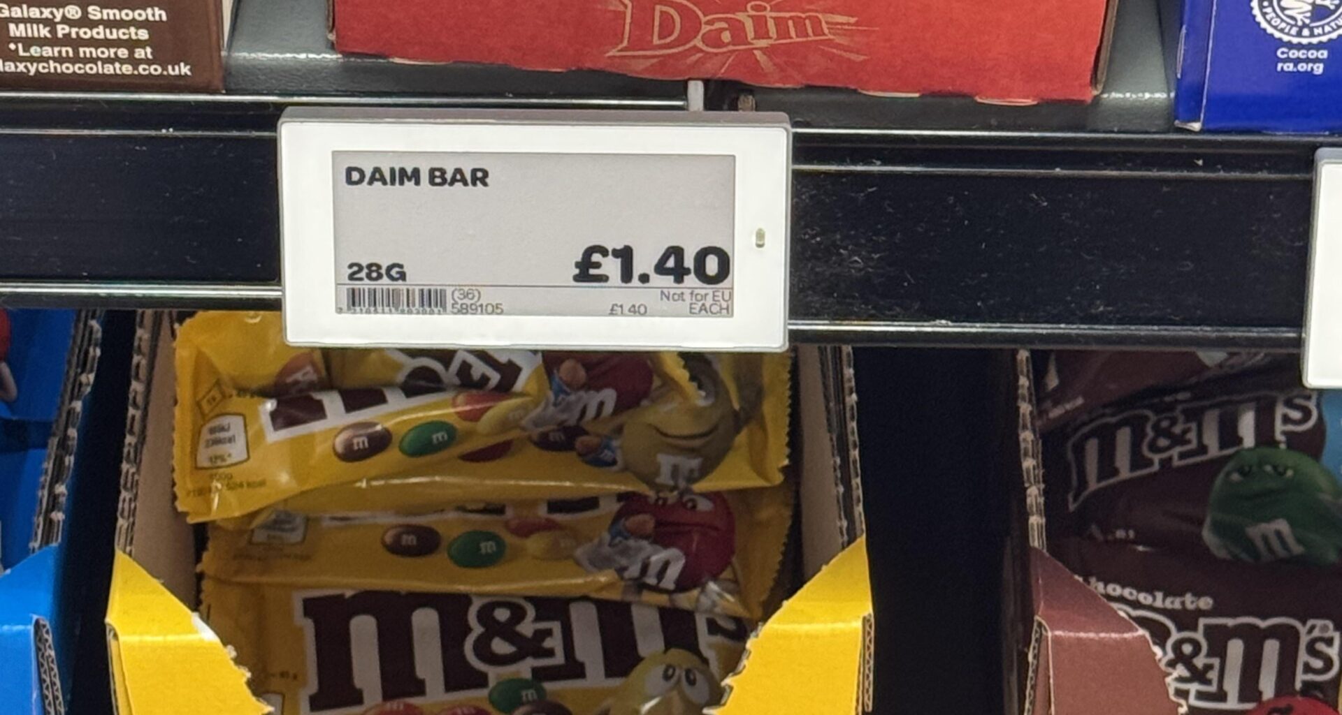 Update on the last one I saw at £1.19.  I live an exciting life documenting chocolate price rises.