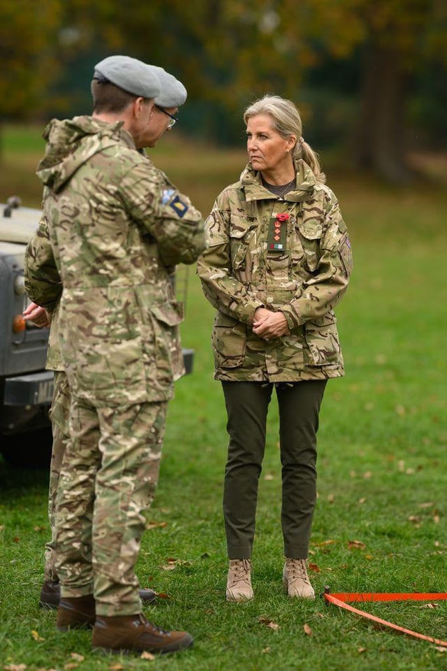 Sophie dons military fatigues for competition at Sandhurst named in her honour