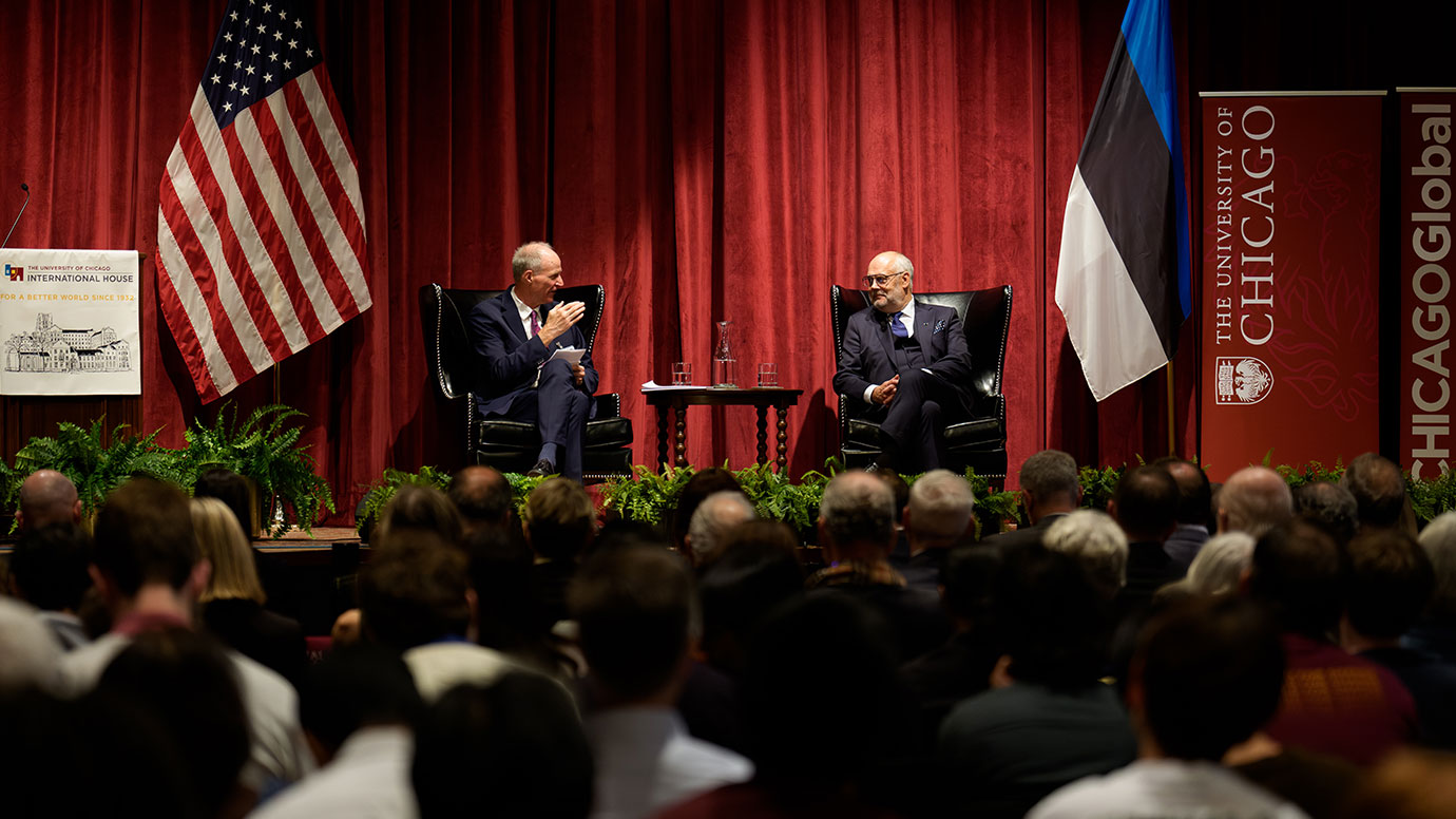 In UChicago visit, Estonian president links innovation and democracy