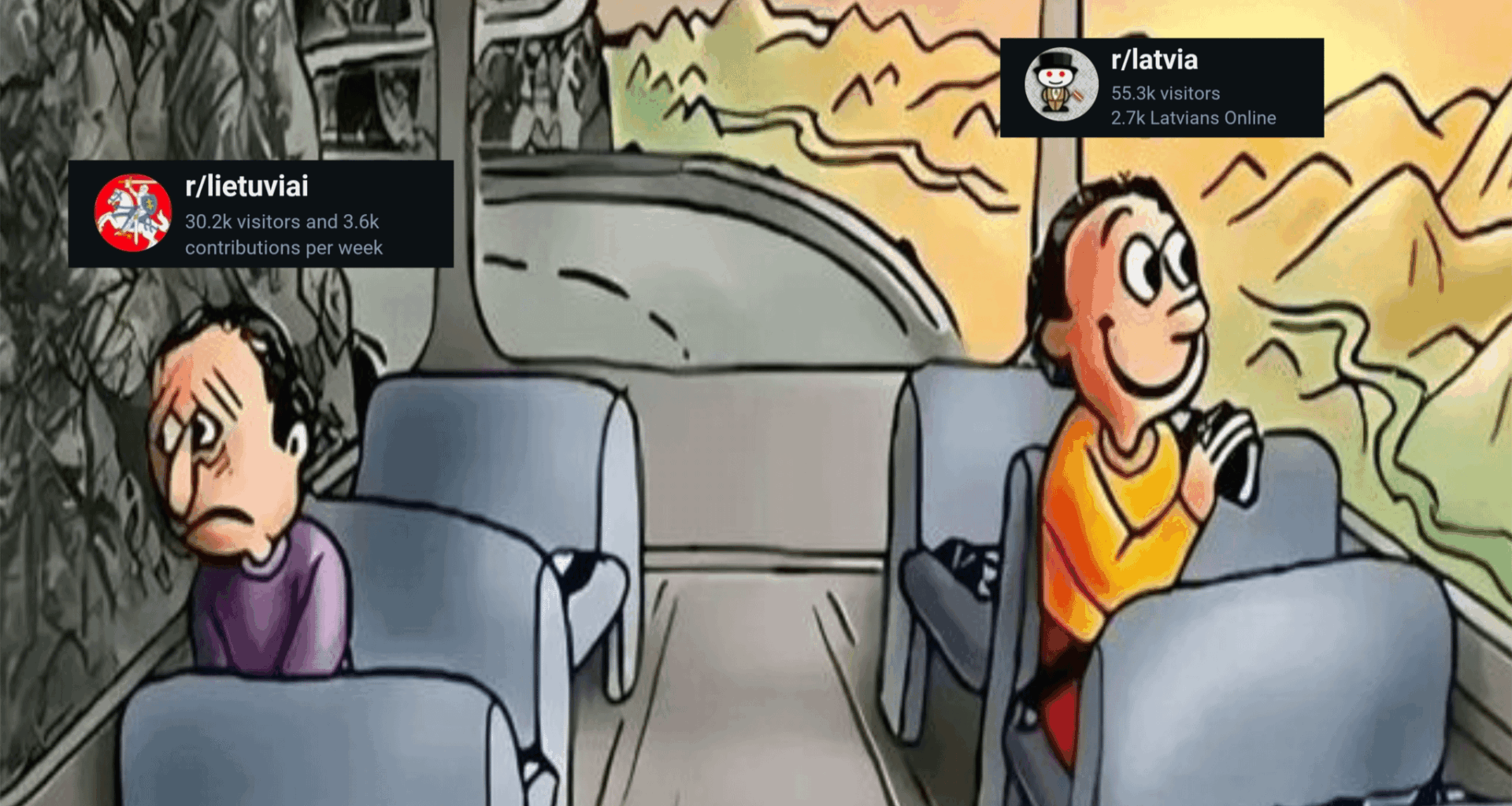 Starpība starp latviešu un lietuviešu sub-redditu