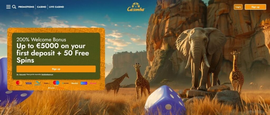 Casimba Casino Website homepage