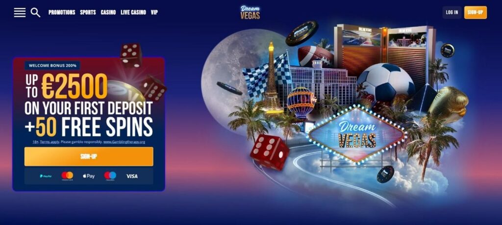 Dream Vegas Casino Website Homepage